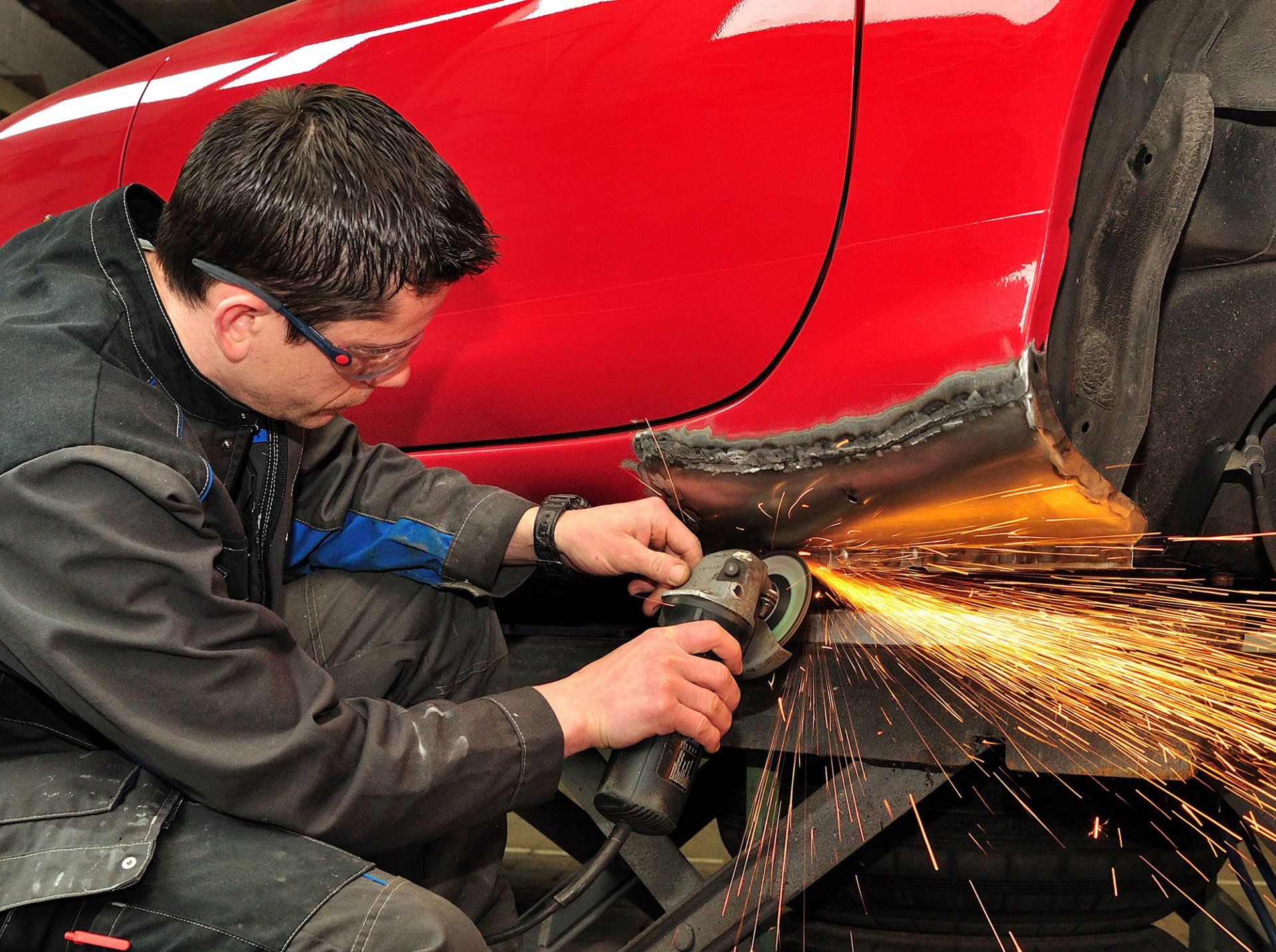 Collision repair work at Ellmore Auto Collision